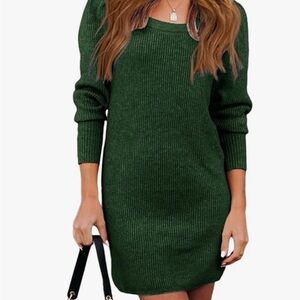 Elegant Green Sweater Dress